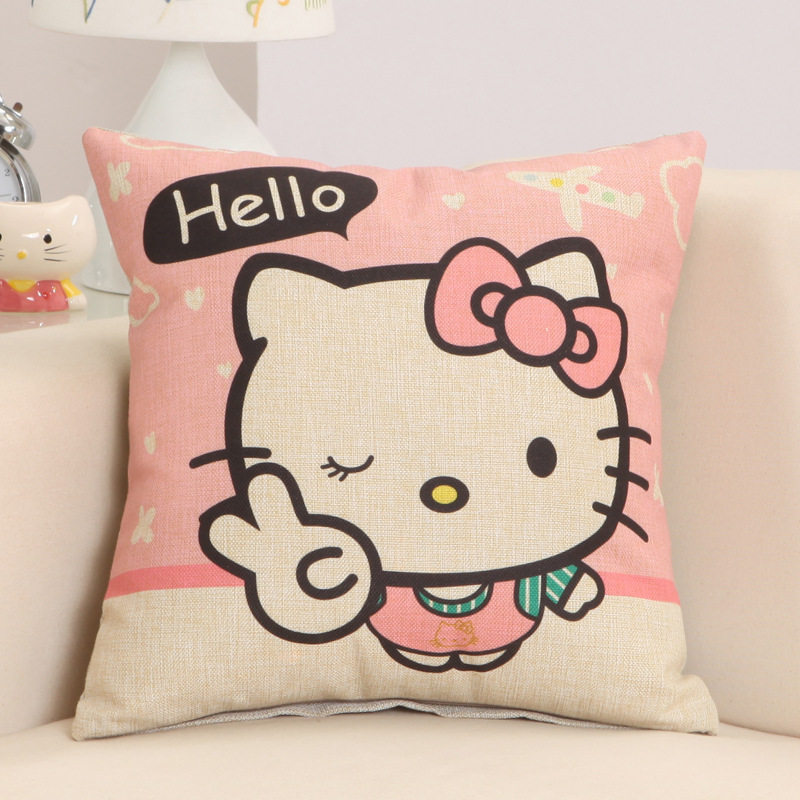 办公室护腰靠枕客厅卧室靠垫抱枕套含芯Kitty猫装饰抱枕卧室飘窗|msdalam kategori rumah Fabrik, bantal/bantal - dari Buy2taobao.com untuk memberikan perkhidmatan ejen Taobao profesional membeli