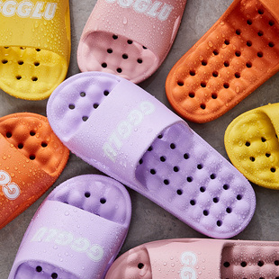 阳光路漏水拖鞋 室内情侣家用按摩洗澡防滑 女速干居家浴室男士 夏季