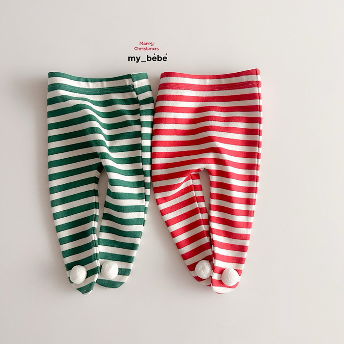 现货韩国进口婴幼儿男女宝宝加厚大PP连裤袜圣诞新年条纹打底裤袜