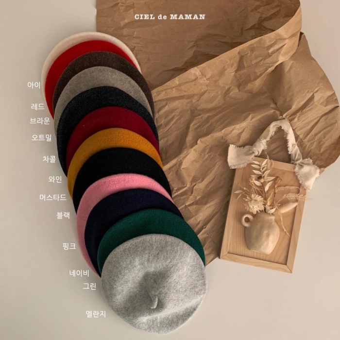 韩国进口潮搭毛呢加厚针织帽子