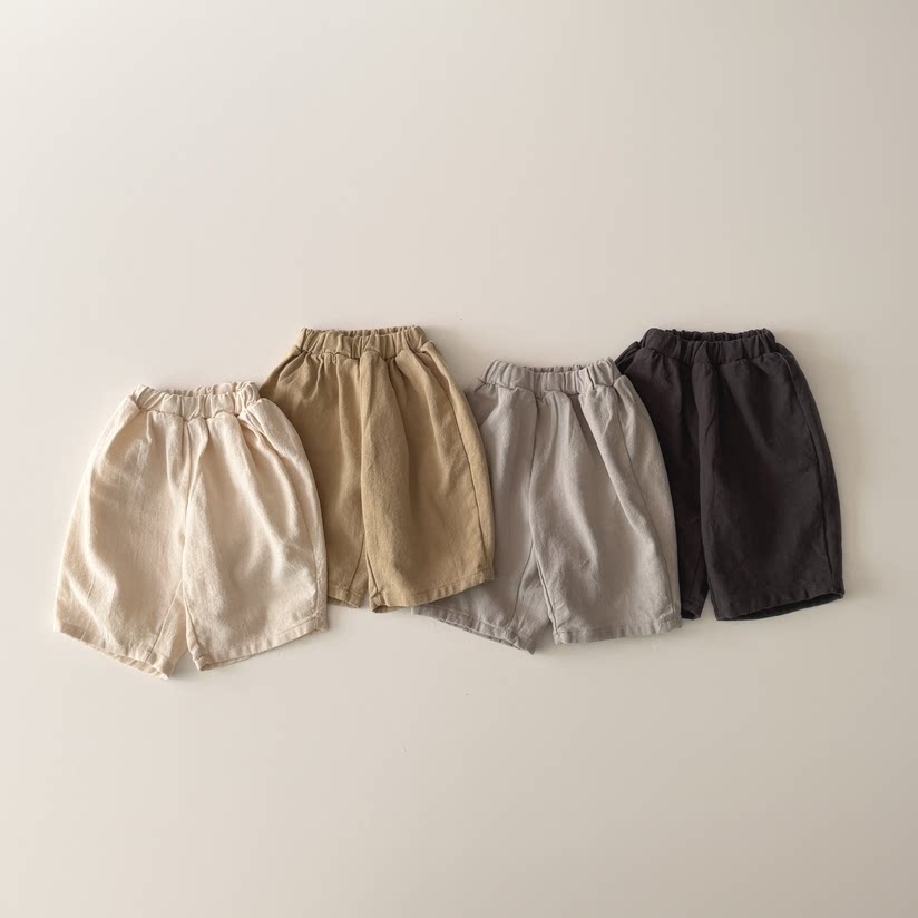 韩国进口婴幼童装春夏简约洋气日系纯棉休闲裤宽松叠穿潮搭七分裤