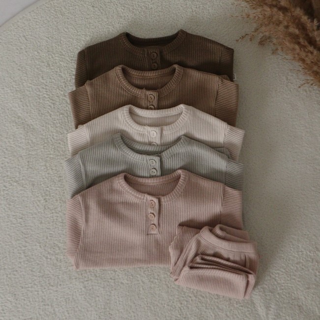 韩国简约舒服针织春秋家居服套装