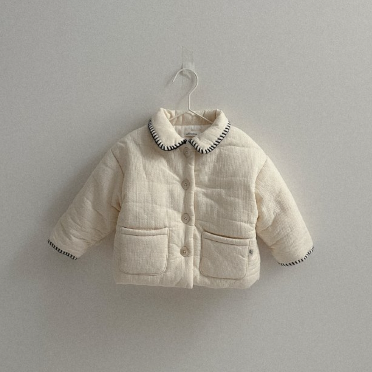 韩国进口婴幼童装女童过冬棉袄复古百搭纯棉加厚保暖棉衣外套