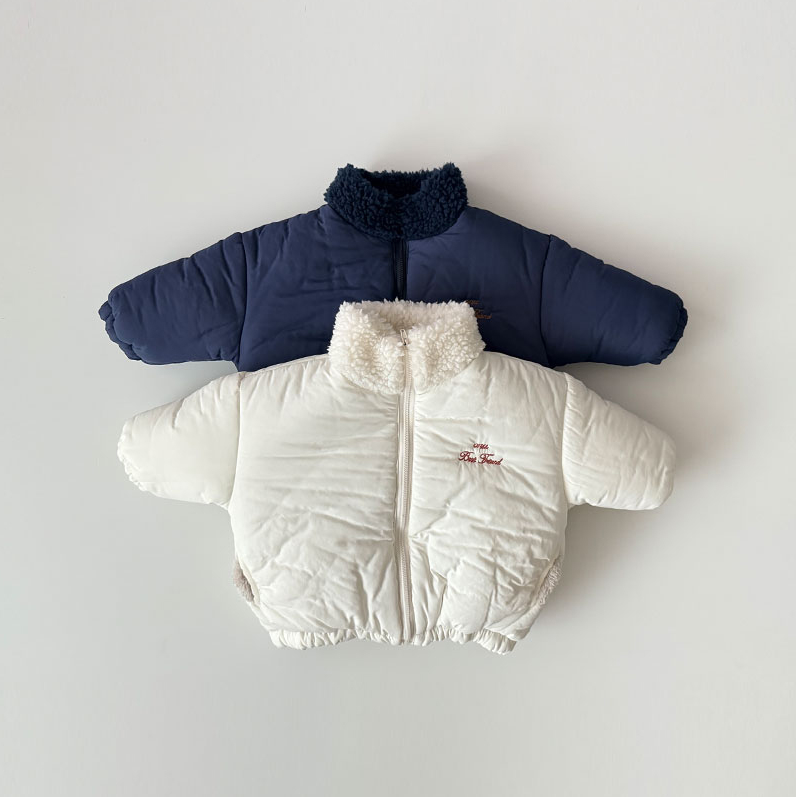 韩国进口婴幼童装冬款加绒加厚保暖棉服外套儿童防风面包服棉袄