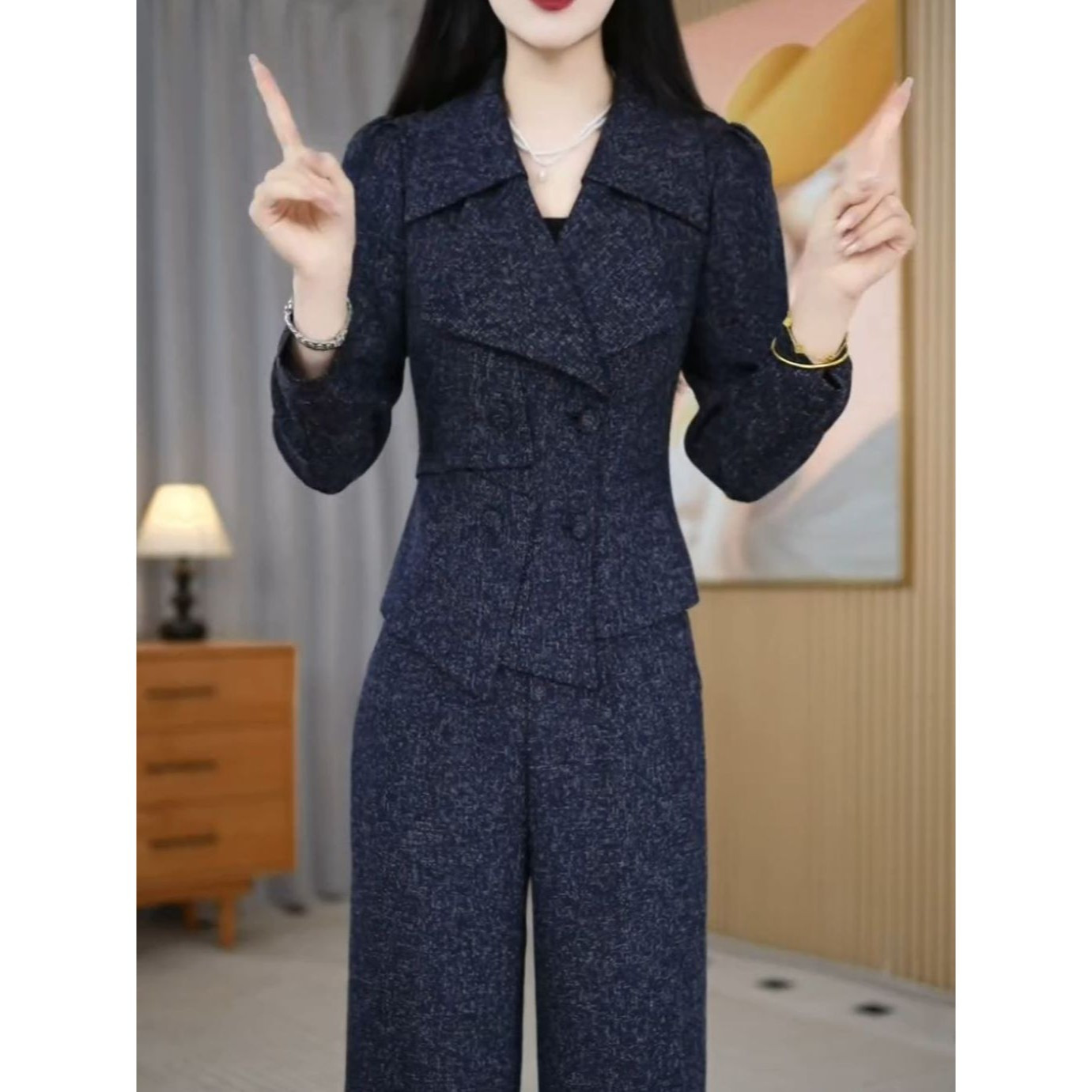 2026春季修身显瘦精纺西装套装