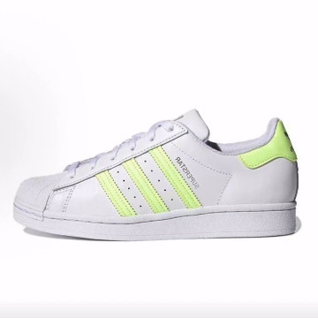 adidas originals SUPERSTAR 合成革 低帮 板鞋 女款 白绿