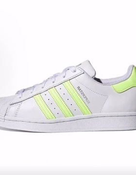 adidas originals SUPERSTAR 合成革 低帮 板鞋 女款 白绿
