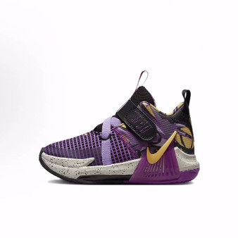 Nike Witness 7 LeBron 减震耐磨 中帮 儿童篮球鞋 黑紫色 中小童