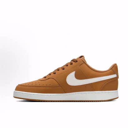 Nike Court Vision皮革 V2 NBK 舒适百搭 透气低帮板鞋男款棕色