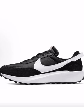 Nike Waffle Debut 减震耐磨轻便 低帮 生活休闲鞋 男款 黑白