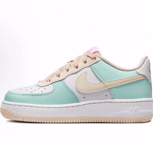 Nike Air Force 1 皮革 耐磨 低帮 儿童板鞋 绿白