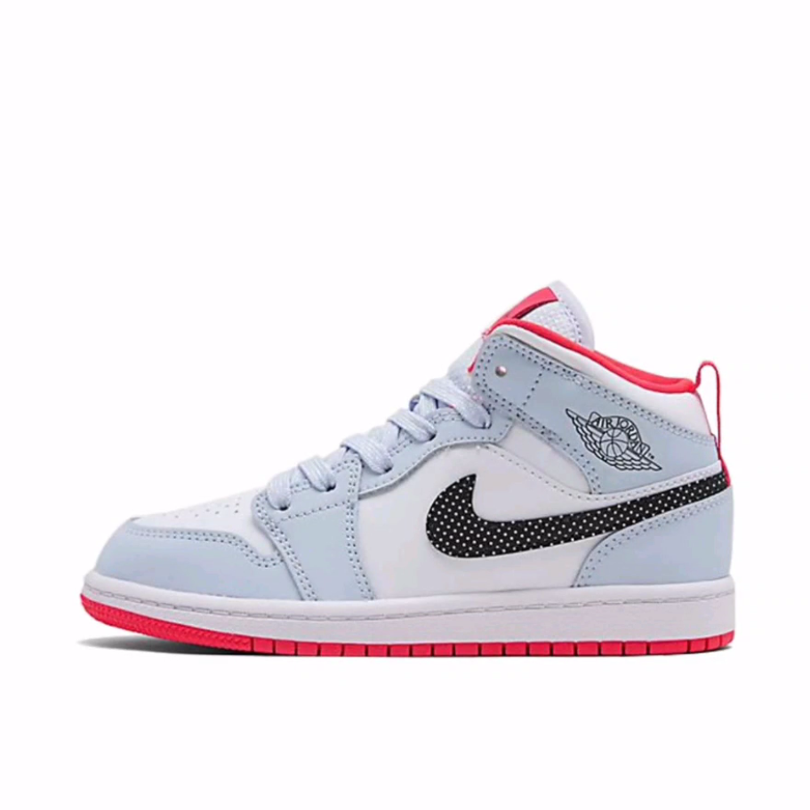 Jordan Air Jordan 1 Mid 舒适运动 中帮 儿童篮球鞋 冰蓝 中小童