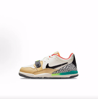 Jordan Legacy 312 low 减震耐磨 低帮 复古篮球鞋 棕白 中小童