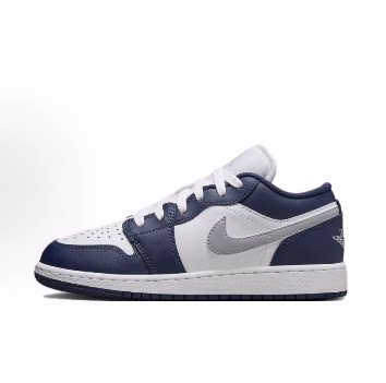 Jordan Air Jordan 1 轻便舒适 减震耐磨 低帮 儿童篮球鞋 灰蓝