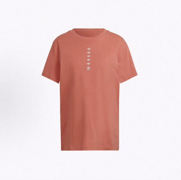 adidas originals 纯色Logo套头圆领多巴胺 插肩袖T恤 女款