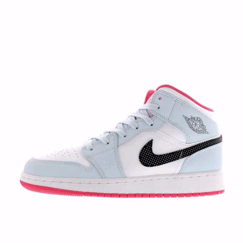 Jordan Air Jordan 1 Mid 透气轻便 中帮 复古篮球鞋 女款 浅蓝