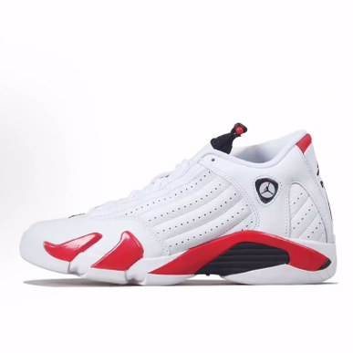 Jordan Air Jordan 14 Retro 合成革中帮 儿童篮球鞋 白红 青少年