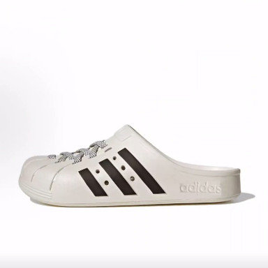 adidas ADILETTE CLOGS 舒适耐磨 EVA包头拖鞋 男女同款 米白黑