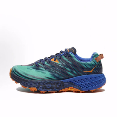 HOKA ONE ONE Speedgoat 4 专业 低帮 跑步鞋 男款 蓝橙