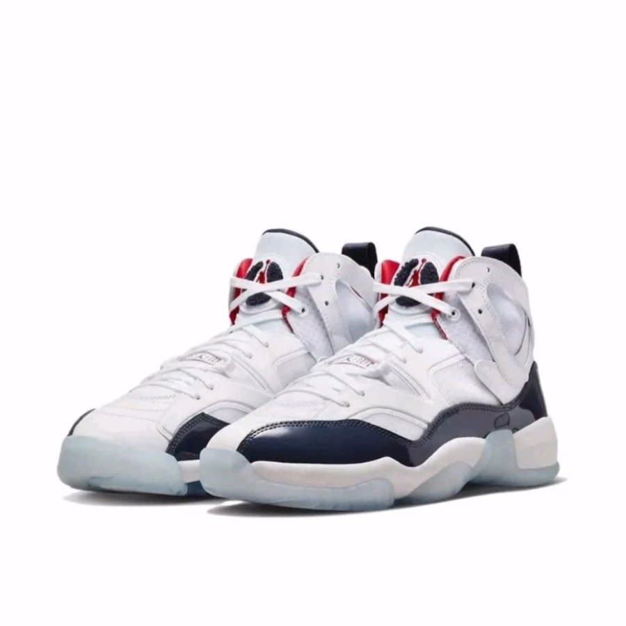 Jordan Jumpman Two Trey usa 高帮 复古篮球鞋 男款 白蓝