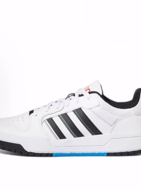 adidas neo Entrap 时尚 低帮 板鞋 男女同款 白黑