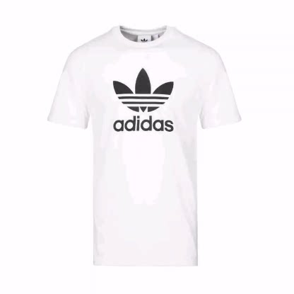 adidas originals 三叶草 字母纯棉美式复古短袖T恤 男款