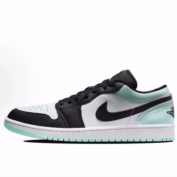 Jordan Air Jordan 1 耐磨轻便 低帮 复古篮球鞋 男款 白黑绿