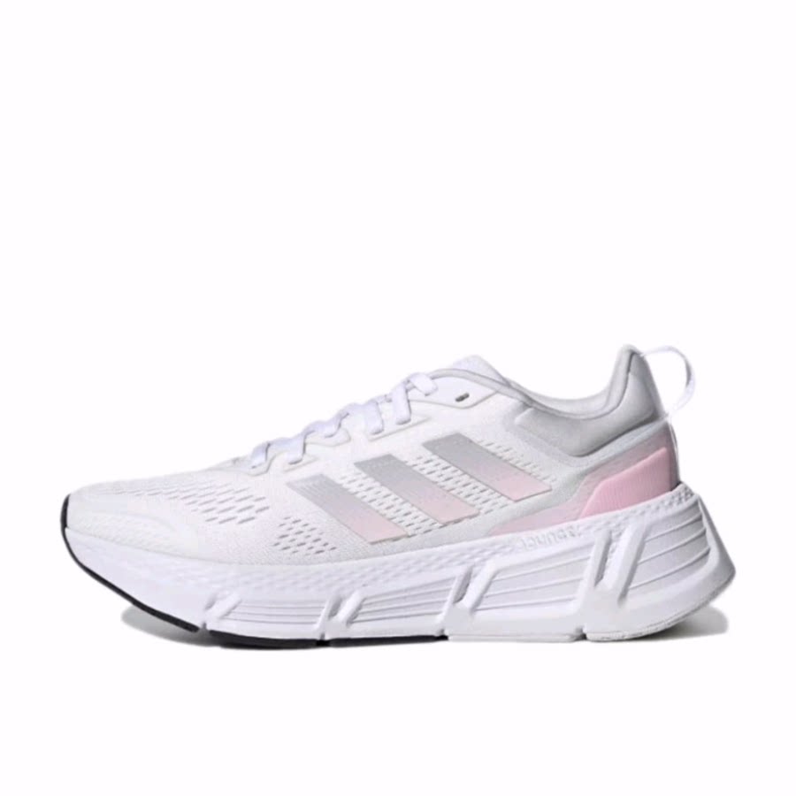 adidas neo Questar 系带 织物 低帮跑步鞋 女款 白粉