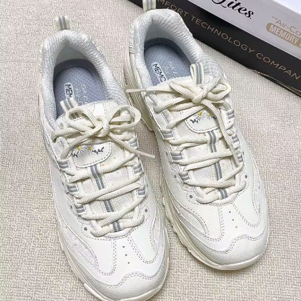 Skechers斯凯奇 D'LITES 1.0 fafa熊 网布低帮 老爹鞋 女款 白