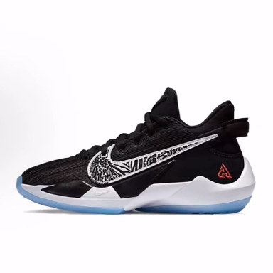 Nike Freak 2 网面 舒适休闲 防滑 低帮 儿童篮球鞋 黑白