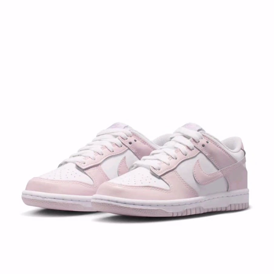 Nike Dunk 经典耐用潮流 低帮 儿童板鞋 白浅紫 青少年