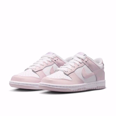 Nike Dunk 经典耐用潮流 低帮 儿童板鞋 白浅紫 青少年