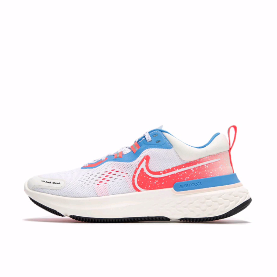 Nike React Miler 2 拒水缓震泡棉 低帮 休闲跑步鞋 男款 白粉蓝