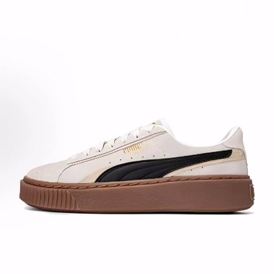 PUMA彪马 Suede Platform 时尚百搭 低帮 板鞋 女款 米黑棕