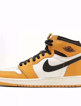 Jordan Air Jordan 1 耐磨 高帮 儿童篮球鞋 黄色 GS