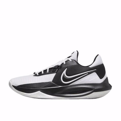 Nike Precision 6 精密6 圆头系带 耐磨 低帮 篮球鞋 男款 黑白