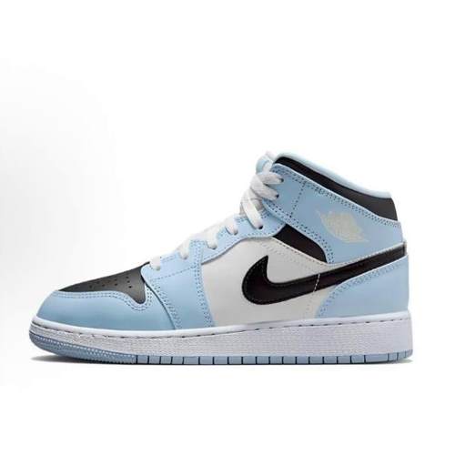 Air Jordan 1 Mid 舒适运动拼色系带轻便中帮 儿童篮球鞋 青少年