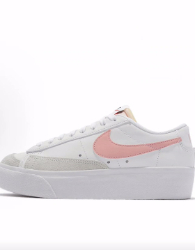 Nike Blazer platform 合成革 舒适 低帮 板鞋 女款 白