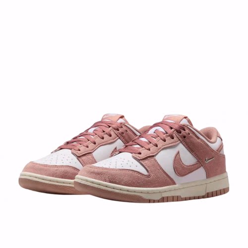 Nike Dunk 皮革 Low  时尚舒适 防滑耐磨 低帮 板鞋 女款 白粉