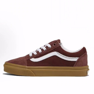 舒适百搭 轻便透气 低帮 Vans 男女同款 Skool 板鞋 红色 Old