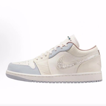 Jordan Air Jordan 1 百搭舒适 耐磨 低帮 复古篮球鞋 女款 米白