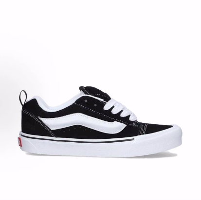 Vans Knu Skool复古面包鞋休闲低帮板鞋男女同款黑白白色内里
