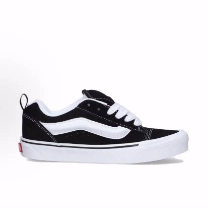 Vans Knu Skool复古面包鞋休闲低帮板鞋男女同款黑白白色内里
