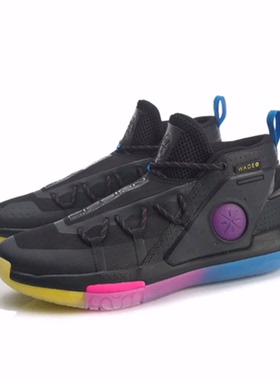 LiNing李宁 裂变6 舒适百搭 PU 中帮 篮球鞋 男款 黑紫色