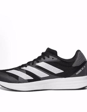 adidas Adizero RC 4  网布减震耐磨 低帮 跑步鞋 男款 黑灰白