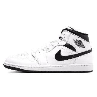 Jordan Air Jordan 1 Mid 中帮 复古篮球鞋 男款 白黑色,运动鞋new,篮球鞋,淘宝优惠券,粉丝福利购,淘宝优惠卷