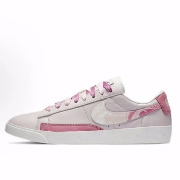Nike Blazer 合成革 包裹性防滑耐磨轻便 低帮 板鞋 女款 粉白