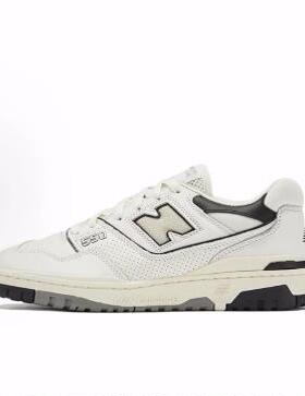 New Balance NB 550 网布皮革 轻便 低帮 复古篮球鞋 男女同款 白