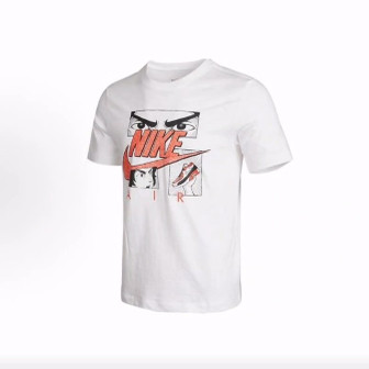 Nike Sportswear 漫画字母Logo印花运动圆领短袖T恤 男款 白色