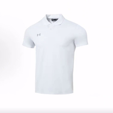 Under Armour 纯色运动休闲透气直筒套头Polo衫 男款 白色